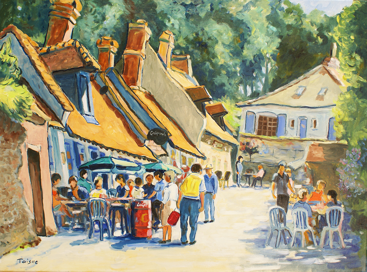 Aux terrasses de la rue du Clape  73x54