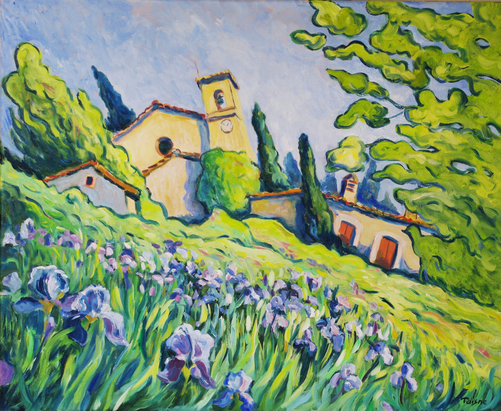 Les iris de Provence 73x60