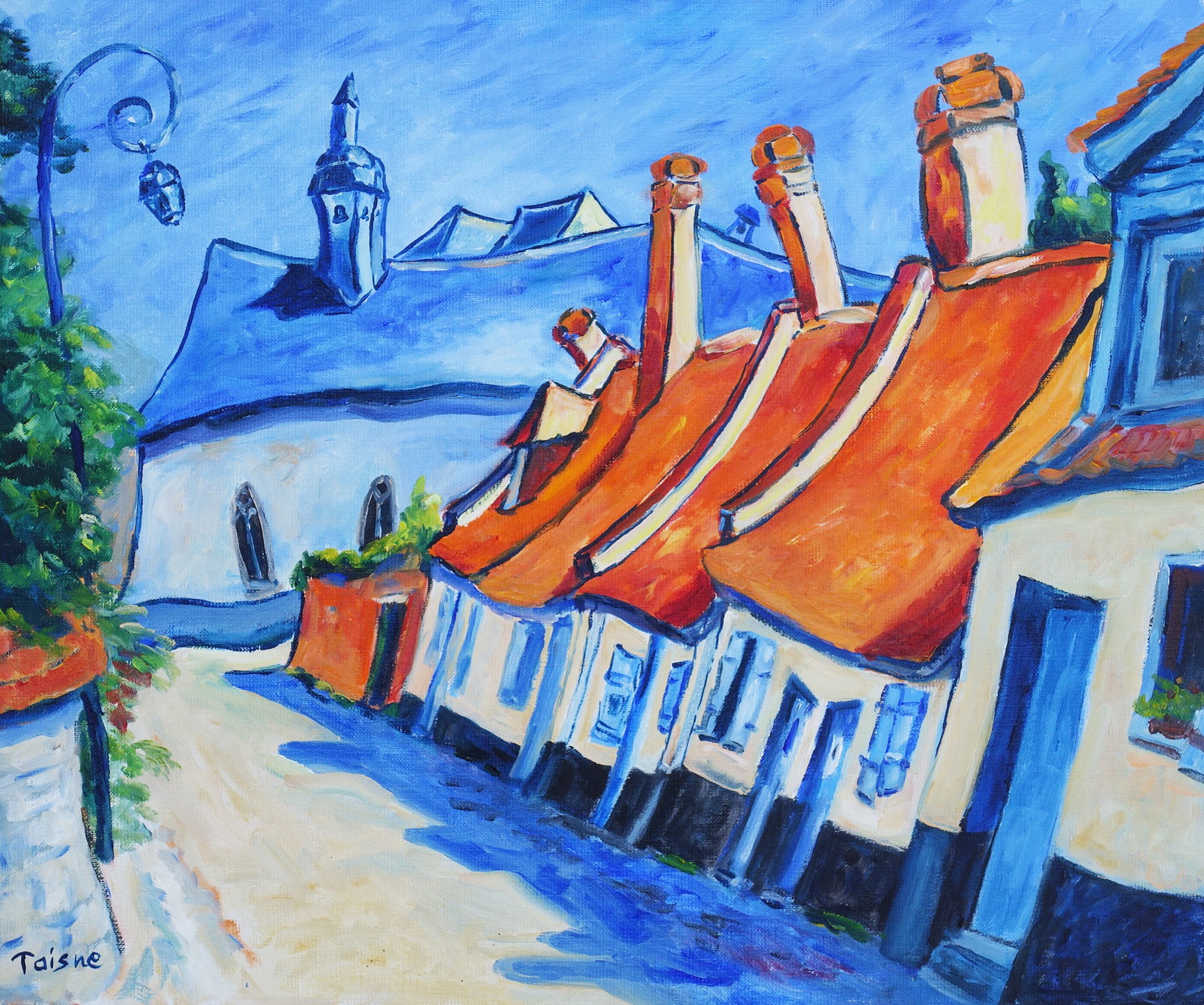 La rue du Clape en bas 55x46
