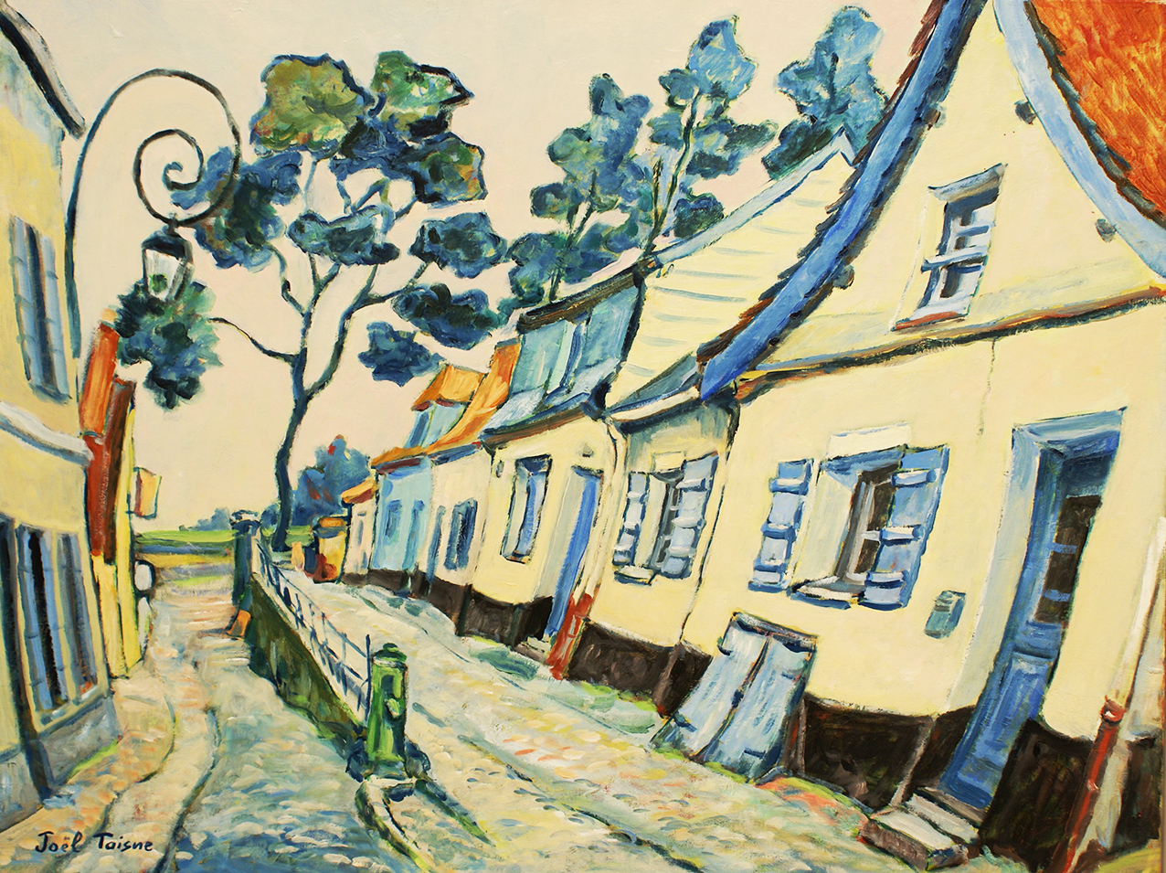 La vieille pompe de la rue des maisons bleues 61x46