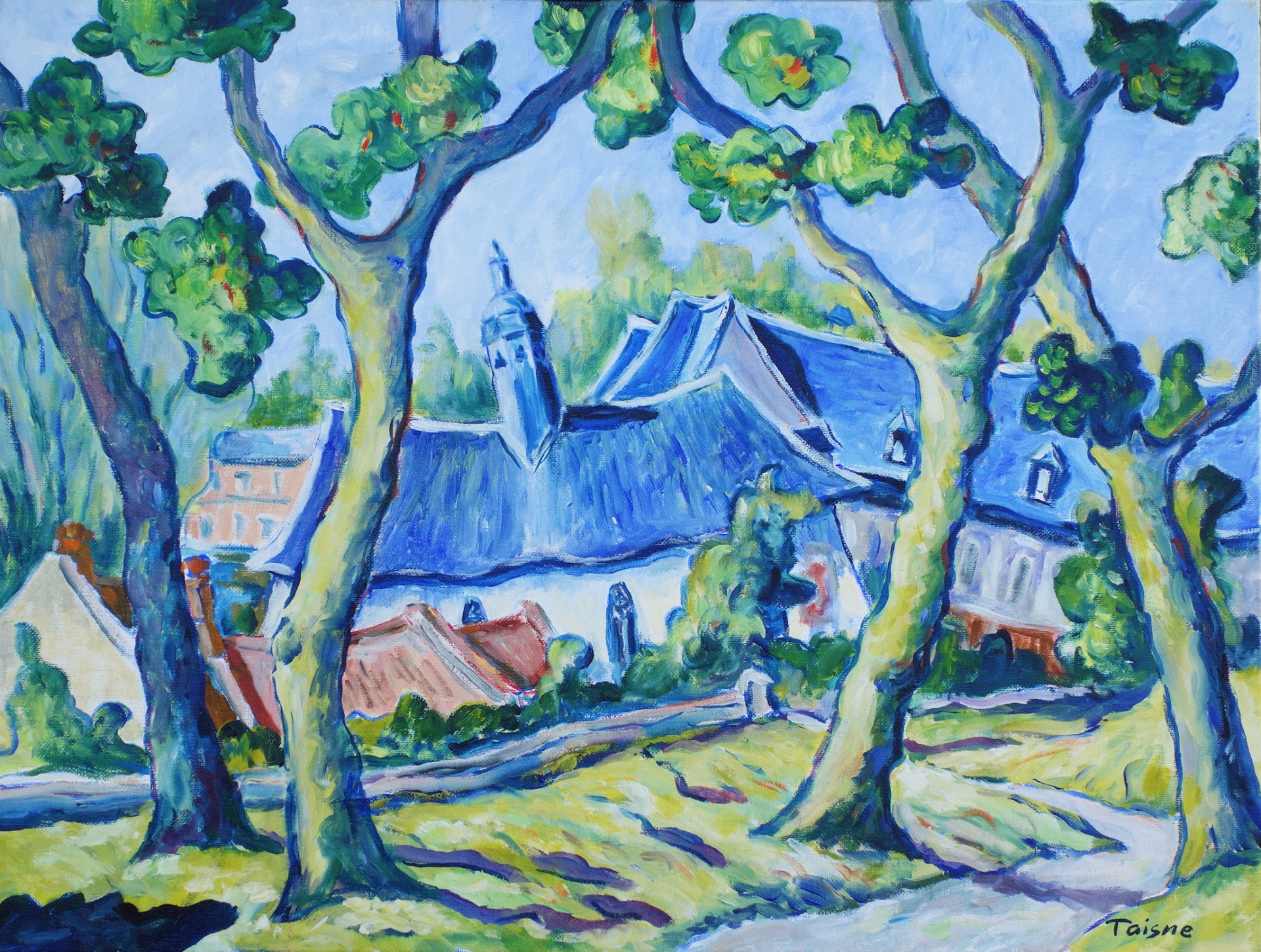 Les toits bleus de l'orphelinat 61x46