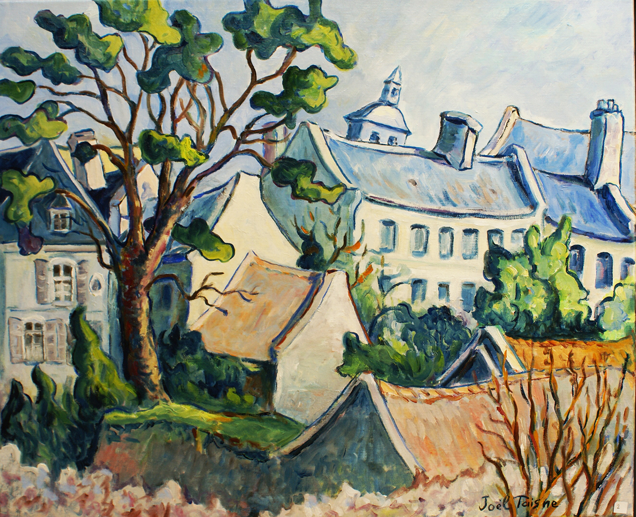 Les toits bleus de Montreuil 61x50