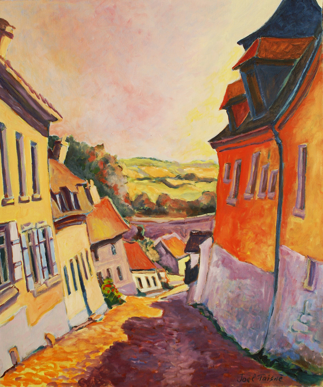 Lumière du couchant sur la Cavée 46x55